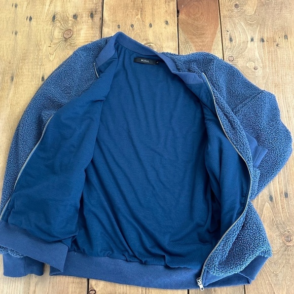 MIROL Women's Sherpa Fleece Jacket Faux Fuzzy‎ Long Sleeve Casual Zip Up L - Picture 5 of 6